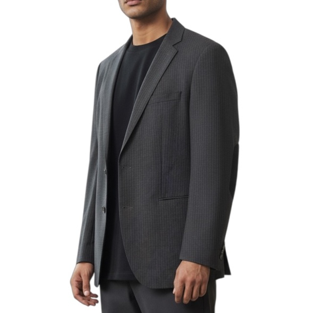 Hugo Boss The Smith4 Gray Checkered 100% Wool Men's Blazer w/Elbow Pads